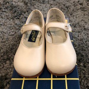 COPY - Girls Amilio Bone Leather Button Flats